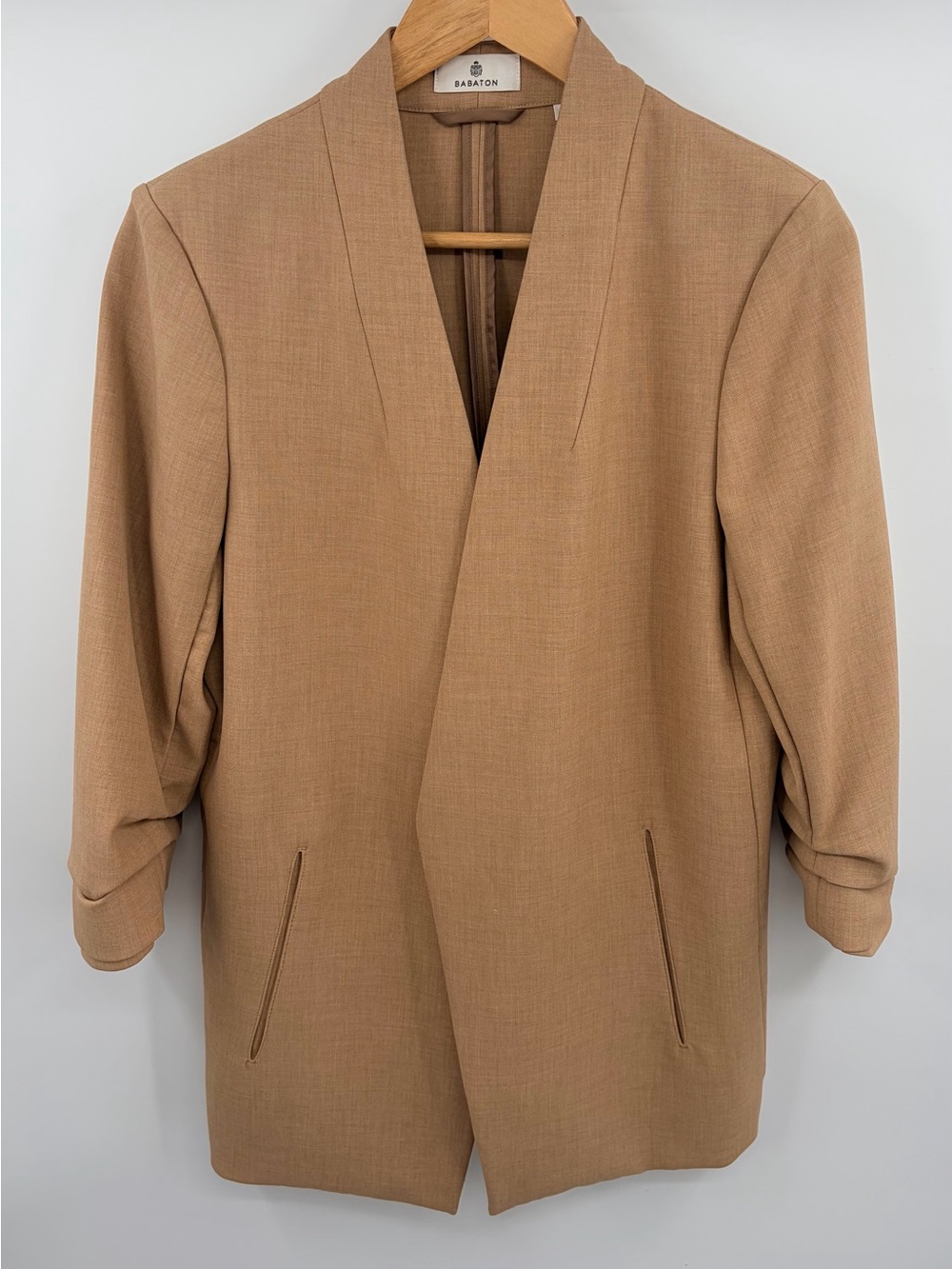 Babaton Aritzia power slim fit open front crepe shawl collar blazer women’s 10